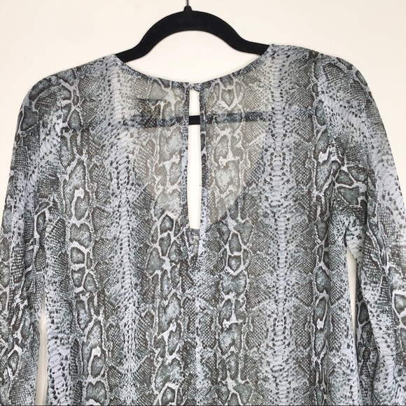 Show Me Your Mumu Snakeskin Semi Sheer Flowy Top - Picture 6 of 8